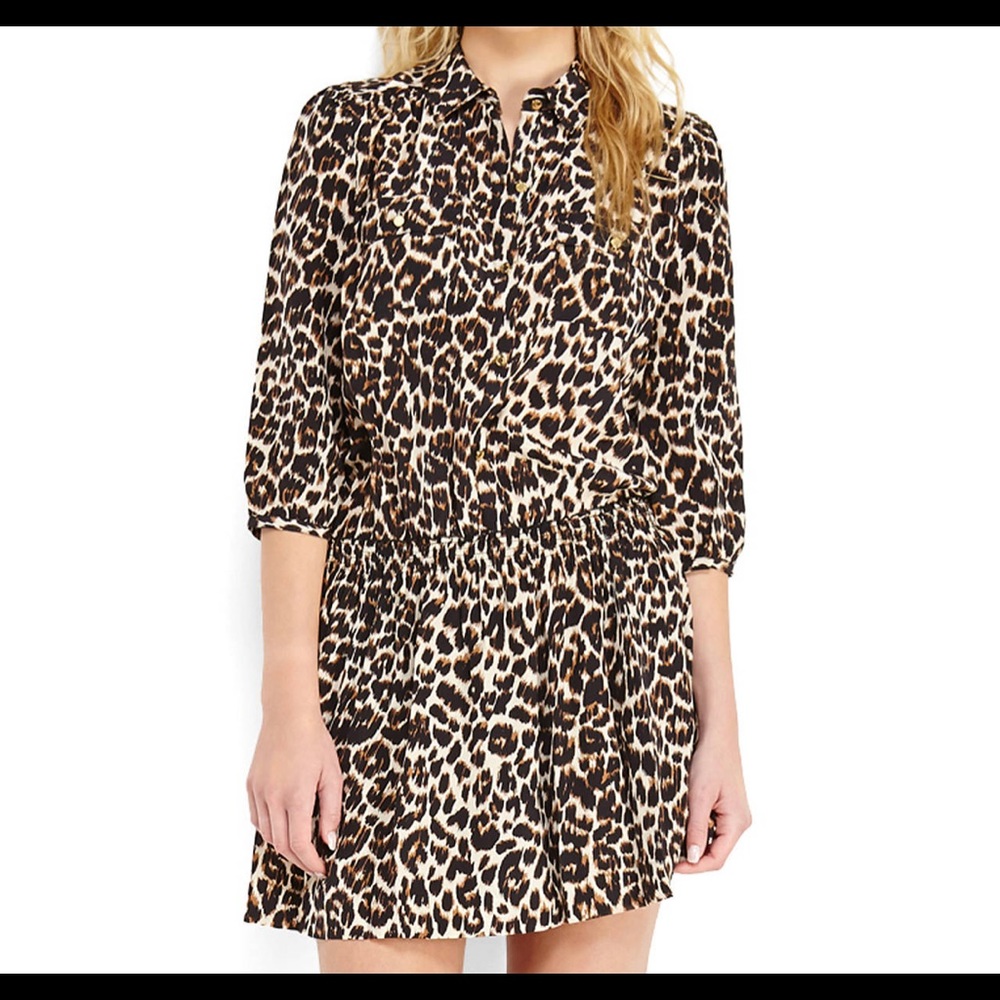 Juicy Couture Leopard Print Quarter Sleeve Dress